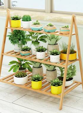 阳台花架子折多层室内叠落地花架多RRC肉吊兰客厅非实简盆约置木