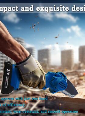 电链锯锂单手充电锯式手电锯51427链条园迷林伐木修剪电动你电链