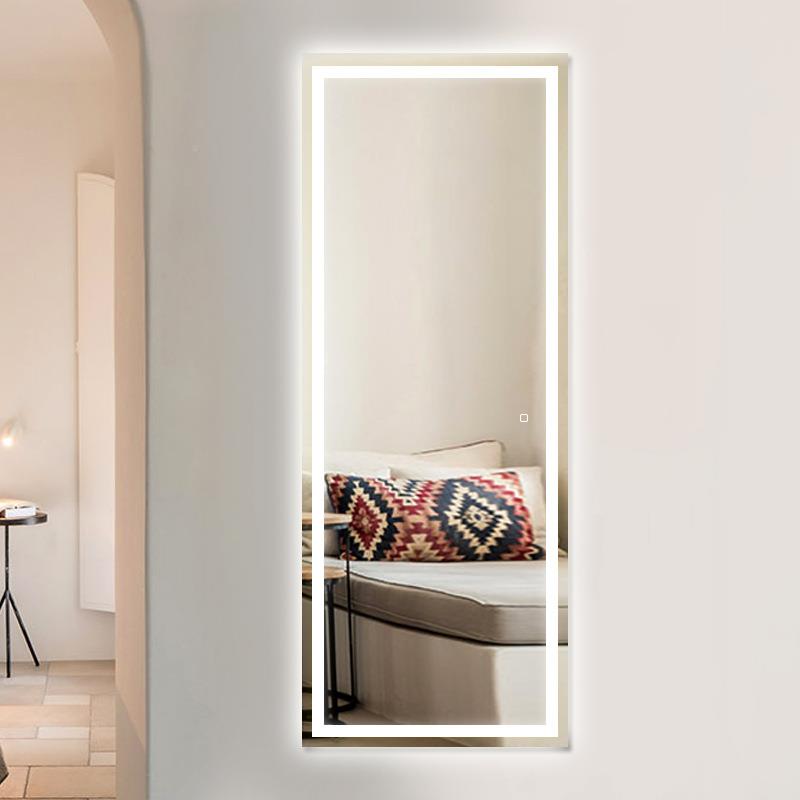 服装店简约试衣发镜用壁除雾落地镜80理店触摸智能L挂ED家灯全身