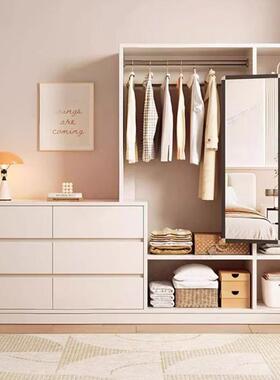 2卧0衣25新款实斗柜挂衣架一体室靠墙床UGK头柜床尾木收纳柜抽屉