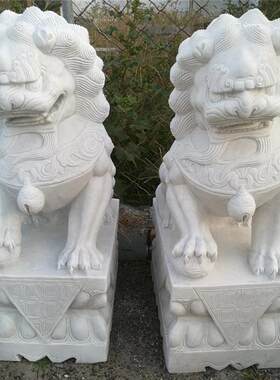 青石石狮子对用酒一HWS店家看门小摆件石雕大理石墓地石狮子