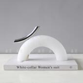 现代约然云简石拱形几何创意件样摆板间GZH酒店大厅书天房玄关柜