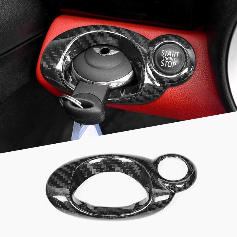 适用于宝马迷你MINI真碳纤维点火开关钥匙框内饰改装件装饰框