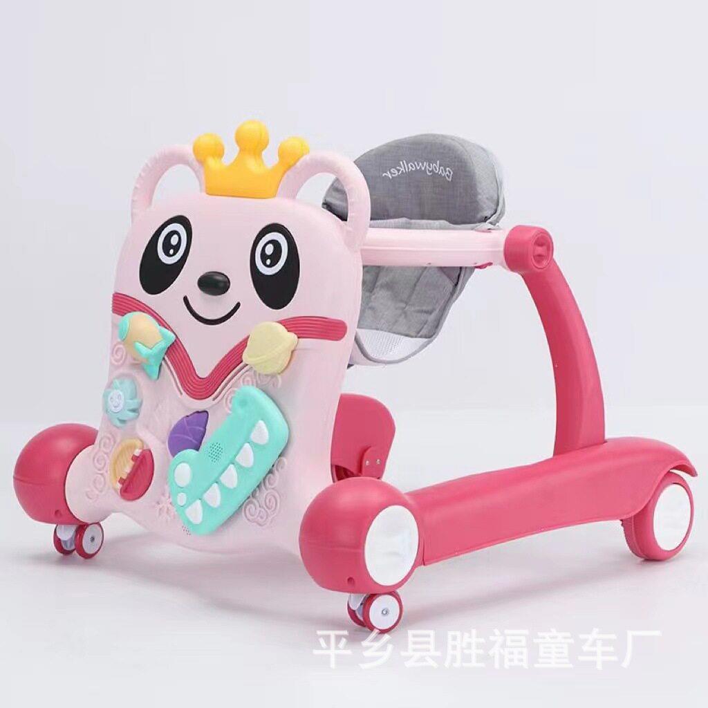 供货婴儿学步车防侧翻音乐可坐起步车外贸多功能助步车