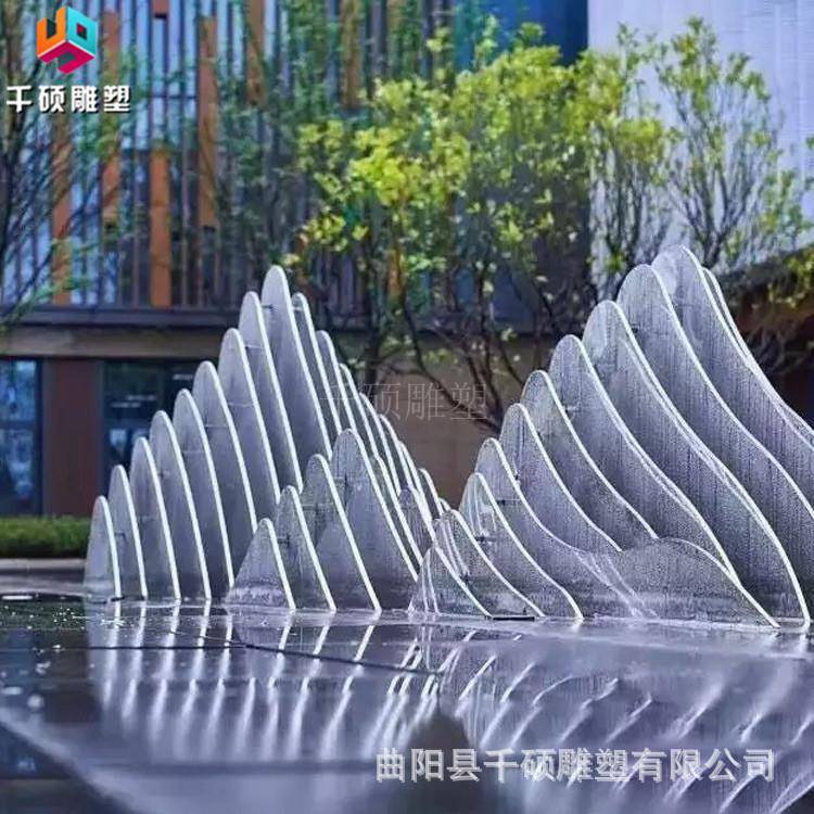 不锈钢假山水景雕塑抽象创意景观园林装饰金属个性简约创意品摆件