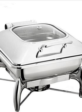 YUFEH宇辉1032B长方形液压翻盖可视自助餐炉电加热保温炉布菲炉