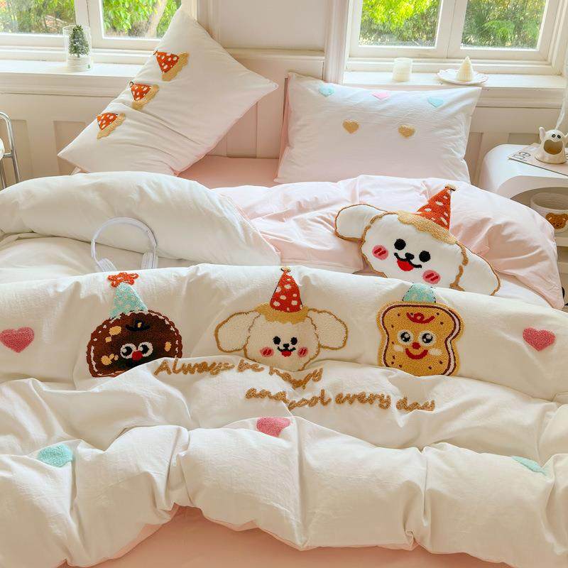 全棉水洗棉床上四件套A类纯棉可爱少女心被套床单宿舍三件套床笠,鲜花速递/花卉仿真/绿植园艺,割草机/草坪机,淘宝优惠券,粉丝福利购,淘宝优惠卷