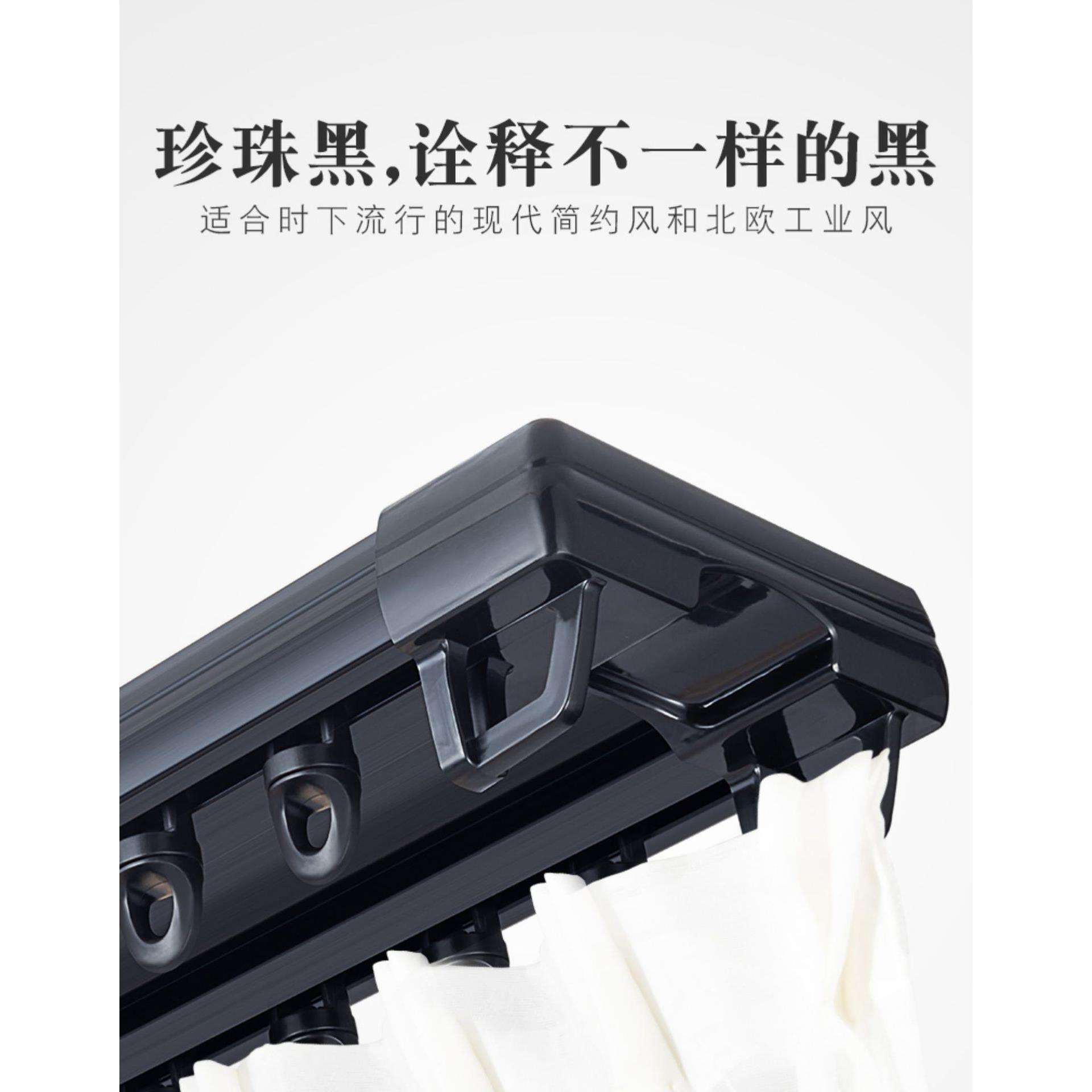 窗帘轨道双轨顶装滑轨滑道窗帘杆导轨静音拉弯轨飘窗U型配件