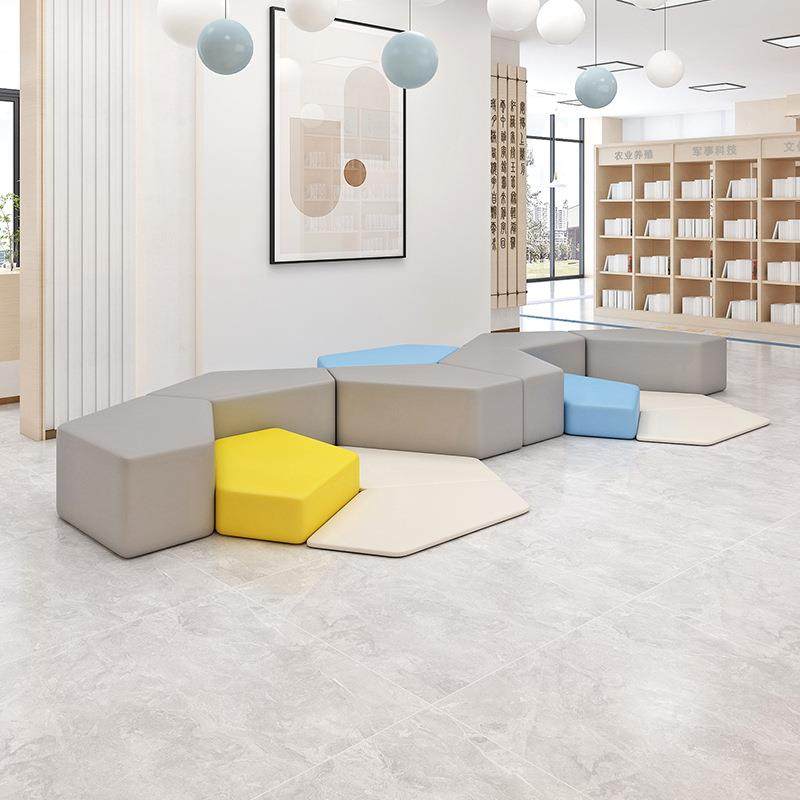 早教中心培训班机构家长休息区简约现代创意异形休闲办公沙发凳子