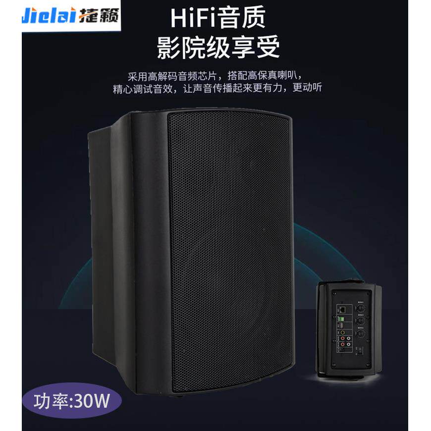 IP壁挂音箱多功能带高音IP有源校园网络广播背景音乐音响喇叭