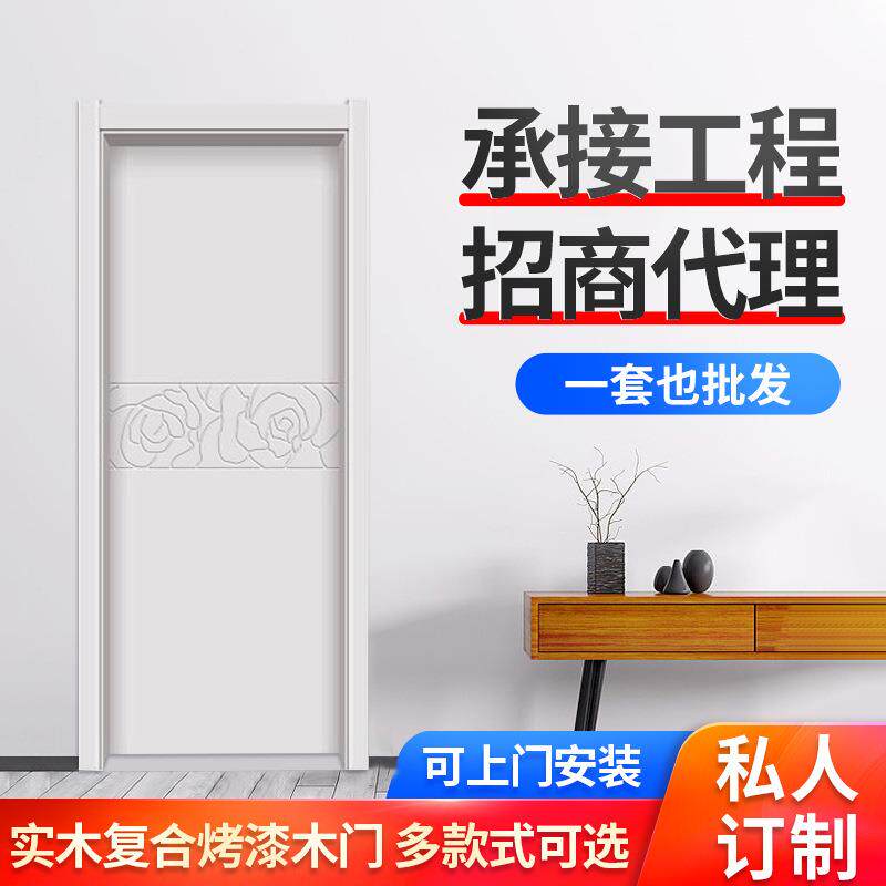 复合实木套装门工程烤漆杉木套装门白色豪华套装门