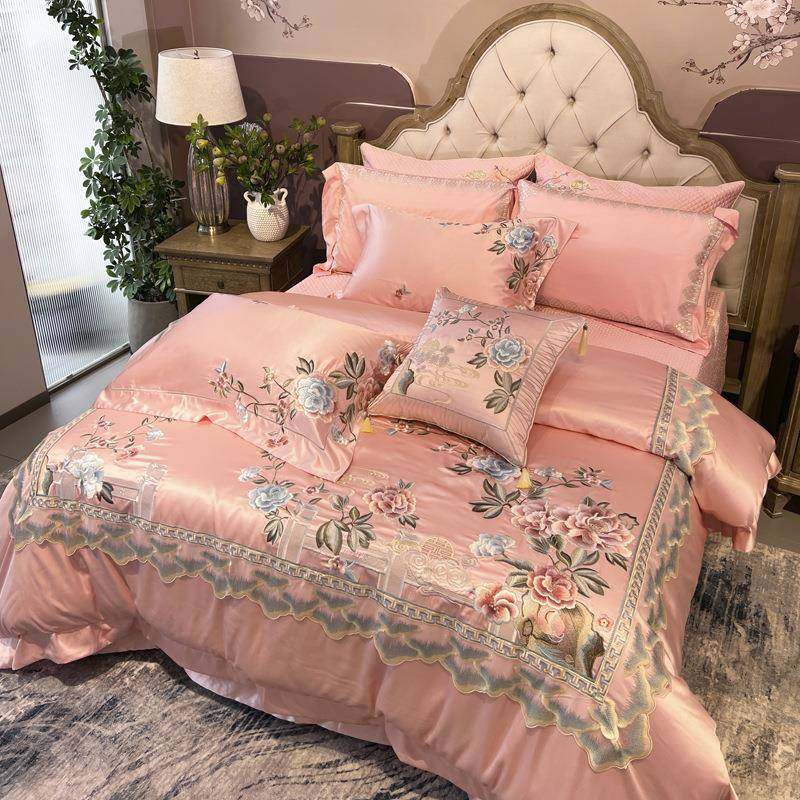 九喜狐婚庆家纺粉色全棉100支绣花四件套备婚床上用品女方嫁妆,工业油品/胶粘/化学/实验室用品,其他实验室设备,淘宝优惠券,粉丝福利购,淘宝优惠卷