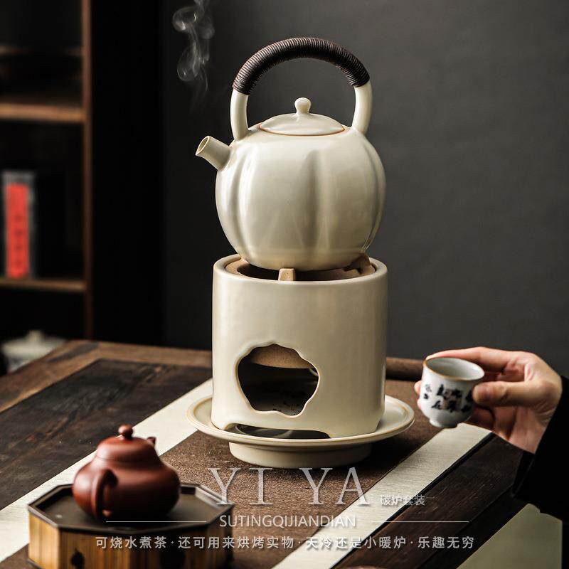 围炉煮茶家用户外炭火炉日式煮茶炉整套泡茶烧水养生壶提梁壶陶壶