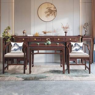 新中式堂乌金TNI木全木中条案供桌实六件套八仙桌香佛台家用案供