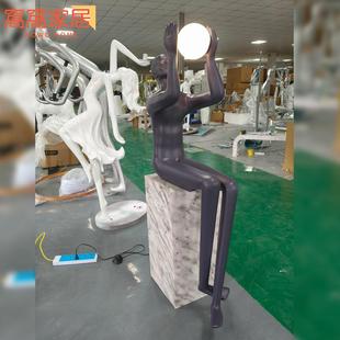 创意吹酒泡泡人物摆件店堂43626大型商场艺装饰落地抽象雕塑术品