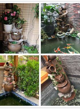 山花园饰户外院子庭院阳台鱼池假泉造景流水喷景观水景创意装XY摆