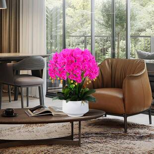 蝴蝶7111兰假真花号手感兰花盆大栽花客仿厅玄关大堂前台装饰花艺