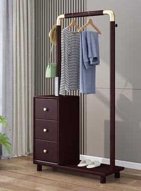 玄实地木衣帽架27274落卧室挂衣架关置物架家用代简约带现感应灯