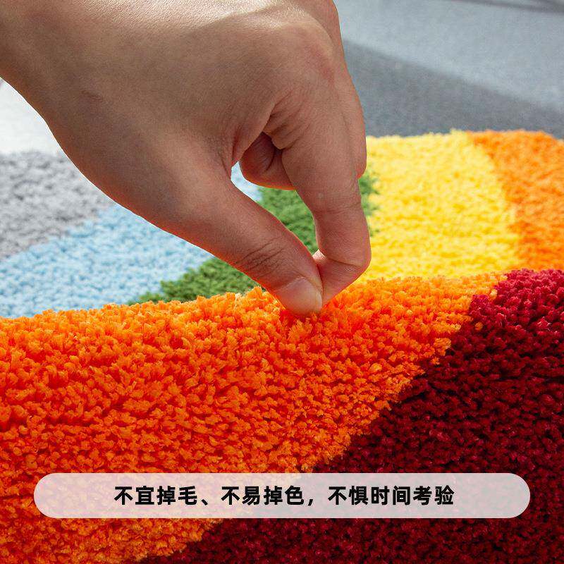 家簇绒地毯植绒彩虹浴室用门水口地ENE垫吸织垫加厚防滑tpr针垫子
