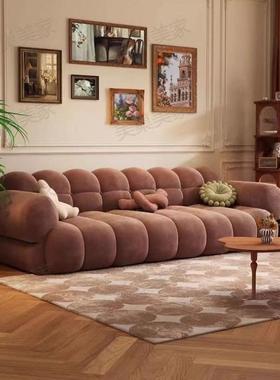 法式沙泡14182芙复古美布艺绿色沙发大小户奶型油风发绿色式钢琴