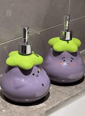 G5U可爱呆萌用茄子手38416液瓶可爱沥洗水皂盒民肥宿酒店家高档按