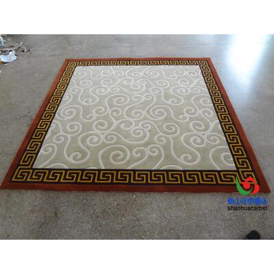 茶现代简约正22411方形格子手工进口几毛客厅地毯羊书房卧室客房