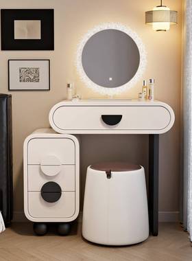 款弧法式圆梳妆台卧室梳妆台斗柜一书桌化妆台轻奢奶88194油简新