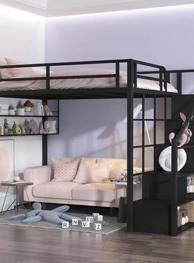 铁高架床儿童小户型上床下桌单人53018床间成人床床半高床省空多