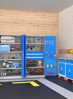 工具柜五金间22563修汽车工具储物柜加零件收纳柜厚子双开门重型