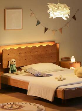 北现美黑樱桃木儿童床全实木室代简约式轻奢型胡ONB桃木卧小户型