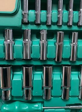 德国品质16件汽修套装多功能套2筒扳套手组装合套管棘轮板手99158