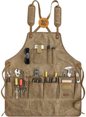 油蜡涂蜡交围裙帆布卡其防水叉油加厚跨防FRH境美欧款全身围裙