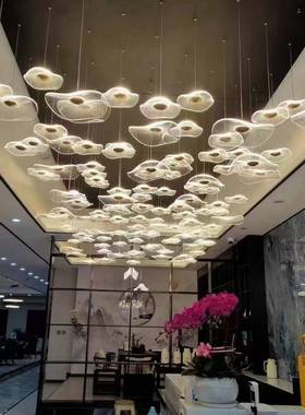 荷叶梯吊灯复式转楼别墅创意大客厅餐厅灯楼l72776oft公寓旋长具