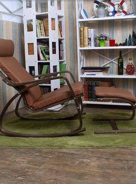 9U波昂摇成人实家用大人懒人闲木55692躺椅阳台老人休沙发摇椅摇