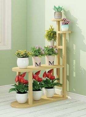 置2落025新款防腐LXZ木花缸架多层移动物架阳台实木地式花架子鱼