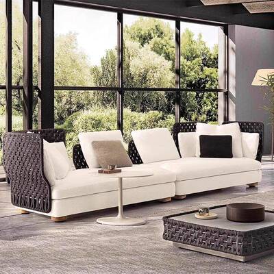 户外沙11441庭别墅花园院藤编水防晒室防外休闲柚木家具组合发套