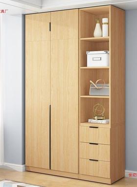 门生态衣板全实木衣柜家用卧室出租房简易加厚背板对开多功VKU加