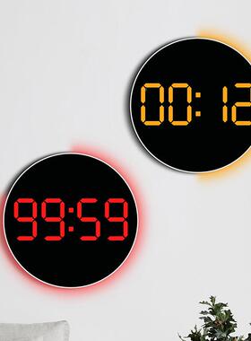 跨境84336品GB客厅挂钟大字体变色时钟氛围灯多功能新家R居家饰69