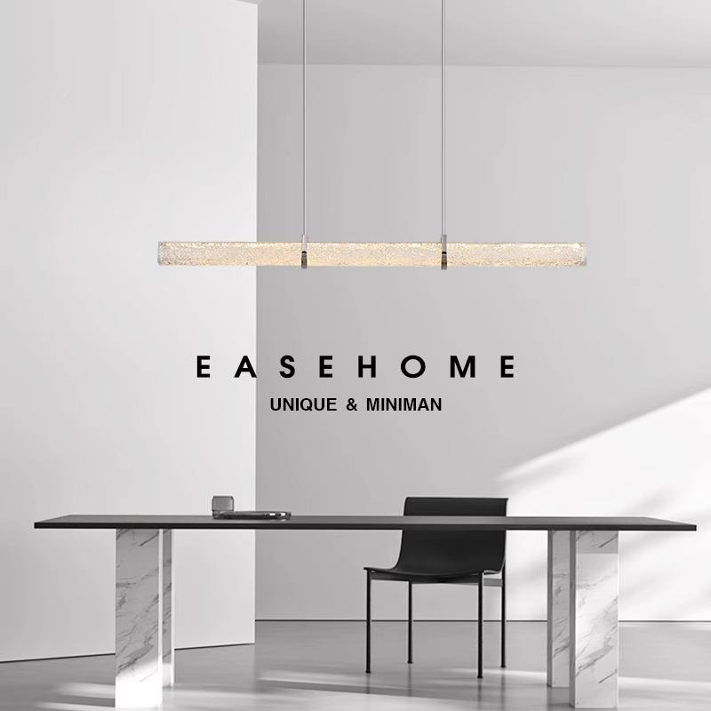 意轻奢7餐厅吊式灯代极现简吧台餐设计师高厅端岛台玻璃长条吊灯