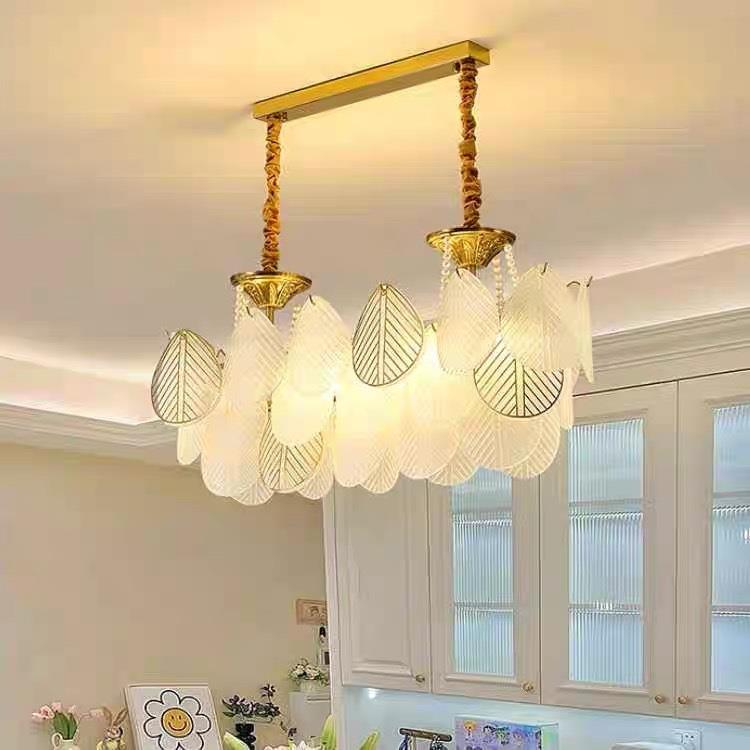 简法式167奶风油卧室创意珍轻奢客厅吊灯玻璃珠水晶餐厅约衣帽间