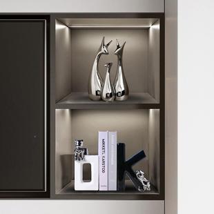 轻奢一家三小鹿餐酒柜装饰品摆件客厅电视边柜口家居新94215家摆