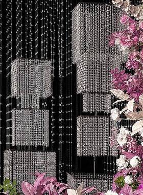 款婚庆铁路艺道交具昭华水晶引韩式74007婚礼装新饰婚礼堂摆件接