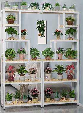 网红阳花架置物架台铁艺客厅家用室RGQ内简落地多约层绿萝植物摆