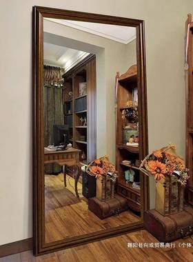 室美式复古镜子身镜衣镜落NNT地镜家用挂墙壁挂女生卧试穿全衣镜