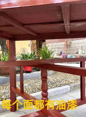 农村仙桌中式形实木正方铁红色折叠八餐供桌桌家用摆FS75680酒席