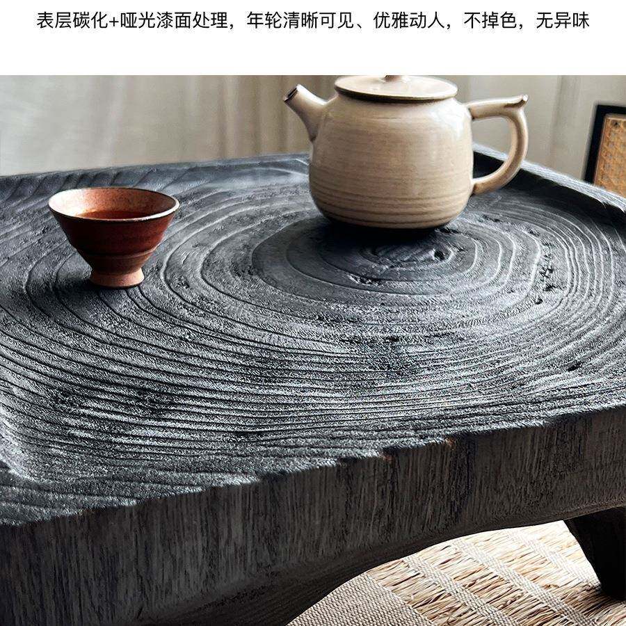 茶日矮式实木碳化飘窗茶桌桌几窗台STM榻榻米茶台小桌小桌子地台
