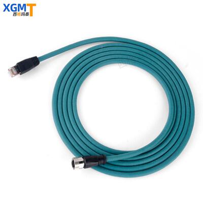 工业相机M412转RJ5康耐编码线X型直头视带屏2SJO蔽M1以太网线