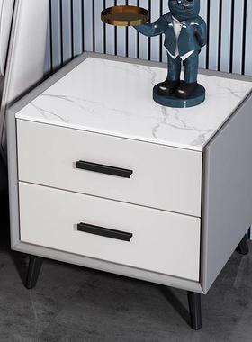 实木轻奢床头柜HVC约简现代家用室迷你岩板50cm简储物收纳约柜整