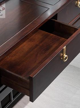 实木黑色窄电YOO视现柜厅储物柜轻原木客复古代简约整装奢家