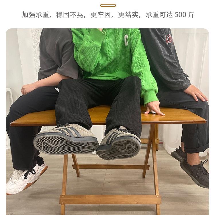 楠竹折叠FS757452圆桌外餐桌家用小户型租房吃饭户便携式夜市摆出